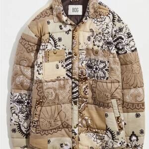 BDG Bandana print puffer coat size large